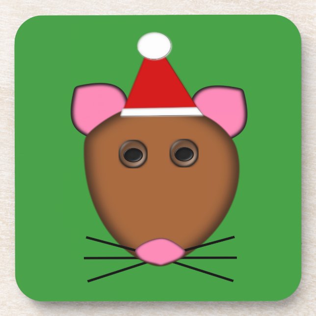 Frohe Weihnachts-Maus-Untersetzer Untersetzer (Vorderseite)