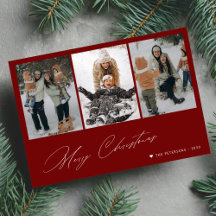 Frohe Weihnachts minimale Skript 3 Foto rot