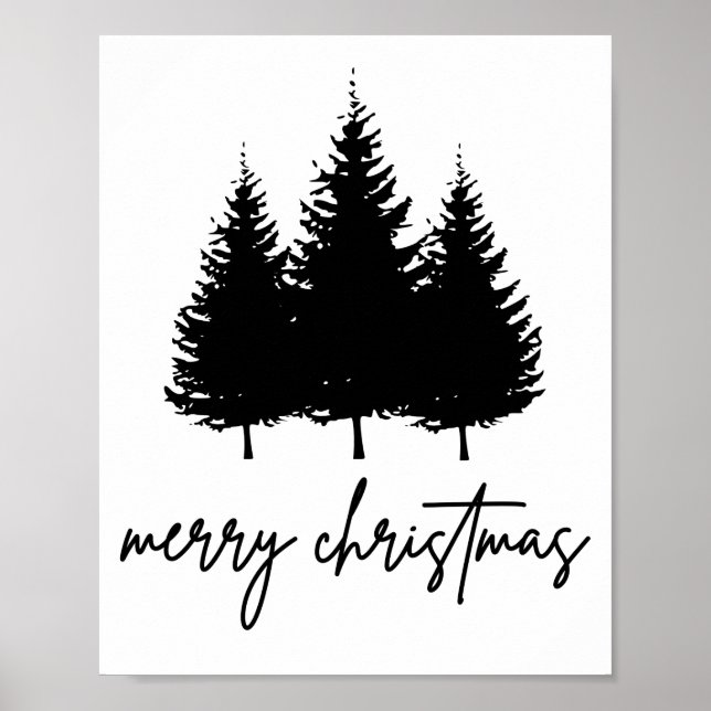 Frohe Weihnachts-minimalistische Feiertage Jahresz Poster (Vorne)
