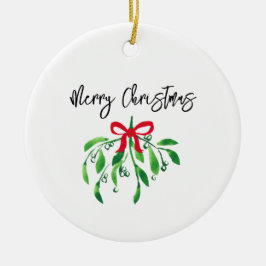 Frohe Weihnachts Mistletoe Festive Kiss Me Spaß Keramik Ornament