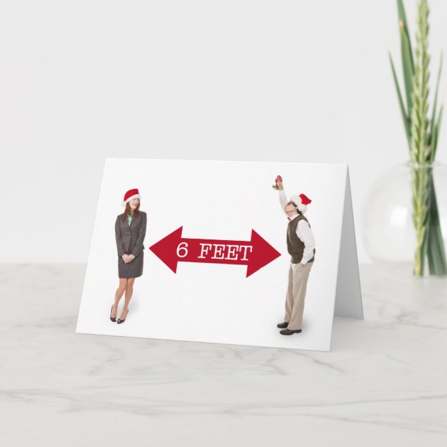 Frohe Weihnachts Mistletoe People Coronavirus Spaß Karte (Vorderseite)