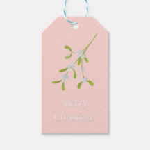 Frohe Weihnachts Mistletoe Streifen Rose Dunkelgrü