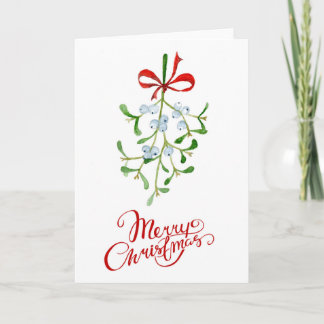 Frohe Weihnachts-Mistletoe Weihnachtskarte Feiertagskarte