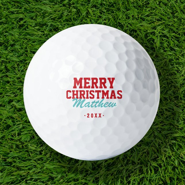 Frohe Weihnachts Monogram Golf Balls Golfball (Von Creator hochgeladen)