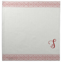 Frohe Weihnachts-Monogramm Tuch Napkin Set - Rot