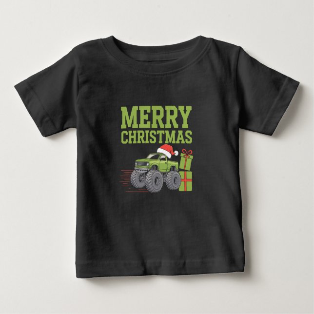 Frohe Weihnachts Monster Truck Kleinkind Boys Xmas Baby T-shirt (Vorderseite)