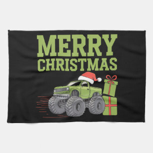 Frohe Weihnachts Monster Truck Kleinkind Boys Xmas Geschirrtuch