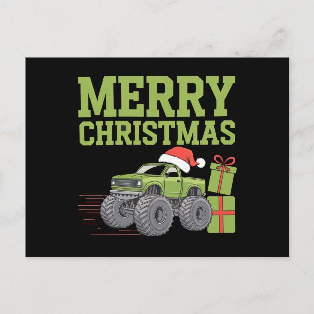 Frohe Weihnachts Monster Truck Kleinkind Boys Xmas Postkarte (Vorderseite)