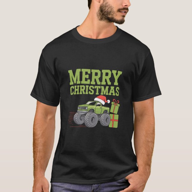Frohe Weihnachts Monster Truck Kleinkind Boys Xmas T-Shirt (Vorderseite)