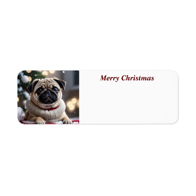 Frohe Weihnachts-Mops-Adresse (Vorne)