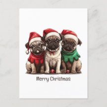Frohe Weihnachts-Mops-Hunde