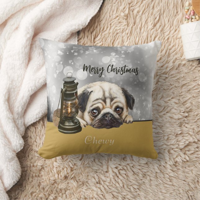 Frohe Weihnachts-Mops-Liebhaber doppelseitigen ind Kissen (Decke)