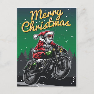 Frohe Weihnachts-Motorrad Santa   Urlaub Feiertagspostkarte