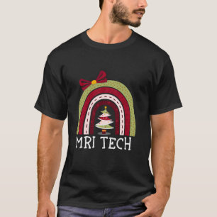 Frohe Weihnachts MRI Tech Rainbow Niedlich Technik T-Shirt