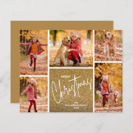 Frohe Weihnachts-Multi-Foto Gold-Budget-Karten