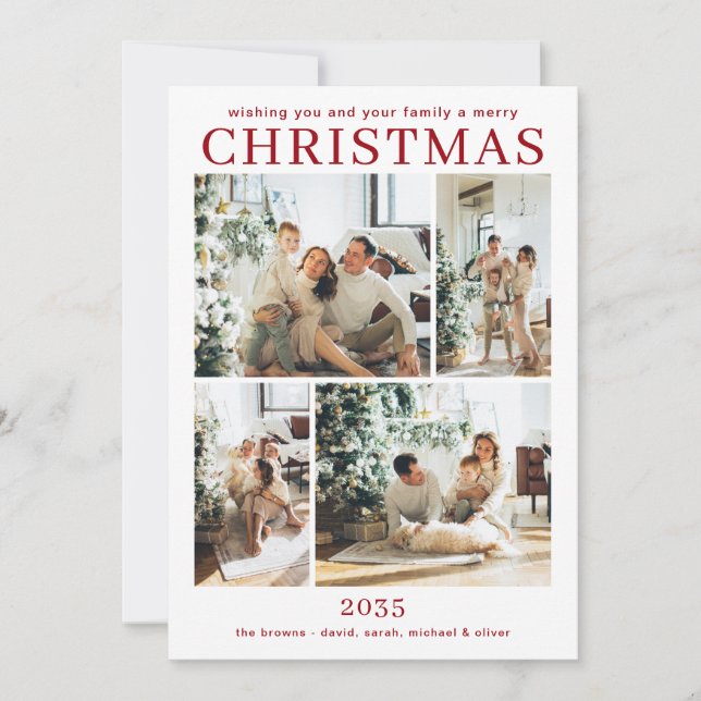 Frohe Weihnachts-Multi-Foto-Urlaubskarte Feiertagskarte (Vorderseite)