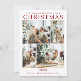 Frohe Weihnachts-Multi-Foto-Urlaubskarte Feiertagskarte