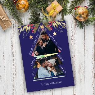 Frohe Weihnachts Multiple Foto Tree Holiday Card