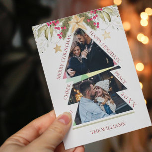 Frohe Weihnachts Multiple Foto Tree Holiday Card Magnetkarte