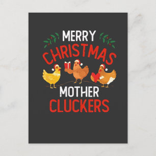 Frohe Weihnachts Mutter Cluckers Rooaster Xmas Einladungspostkarte