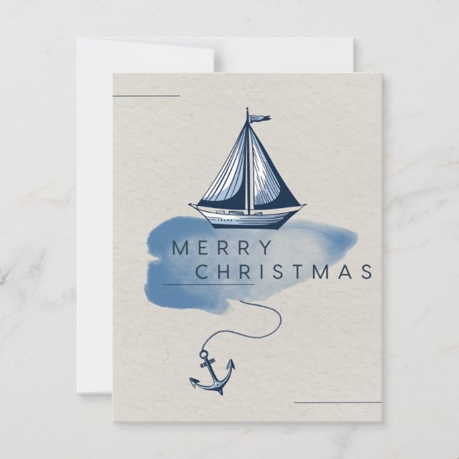 Frohe Weihnachts-Nautical-Holiday-Karte Feiertagskarte (Vorderseite)