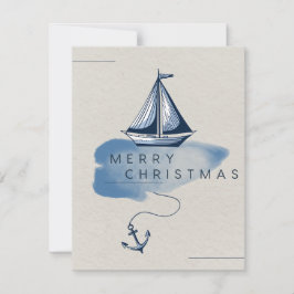 Frohe Weihnachts-Nautical-Holiday-Karte Feiertagskarte