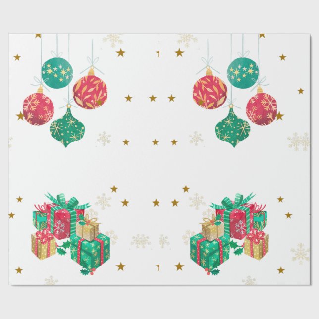Frohe Weihnachts-Neujahrsgrüße Geschenkpapier (Saum)