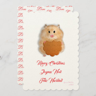 Frohe Weihnachts niedliche Hamster mit Keks Einladung