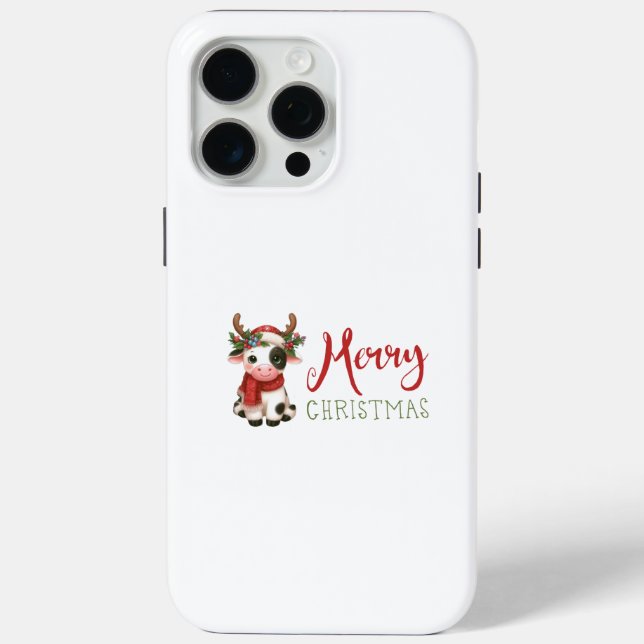Frohe Weihnachts niedliche Kuh Case-Mate iPhone Hülle (Rückseite)
