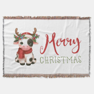 Frohe Weihnachts niedliche Kuh Decke