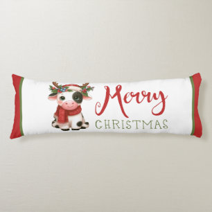 Frohe Weihnachts niedliche Kuh Seitenschläferkissen