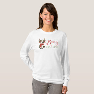 Frohe Weihnachts niedliche Kuh T-Shirt