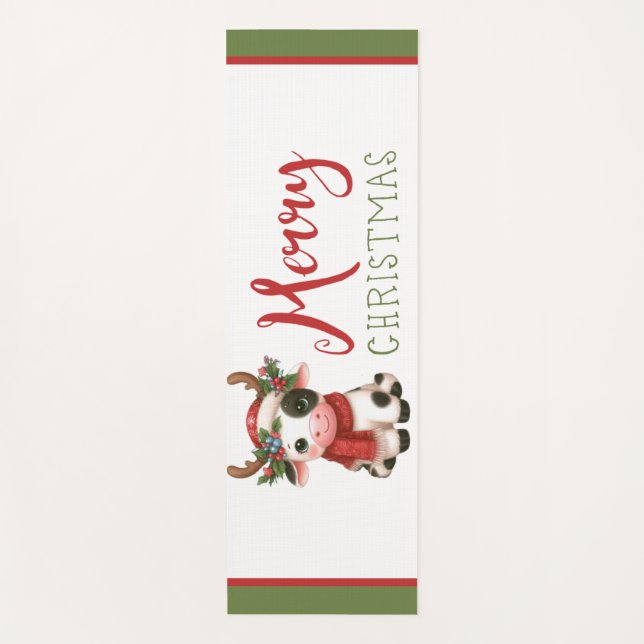 Frohe Weihnachts niedliche Kuh Yogamatte (Vorderseite)