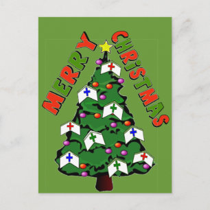 Frohe Weihnachts-Nurse-Cap-Tree Feiertagspostkarte