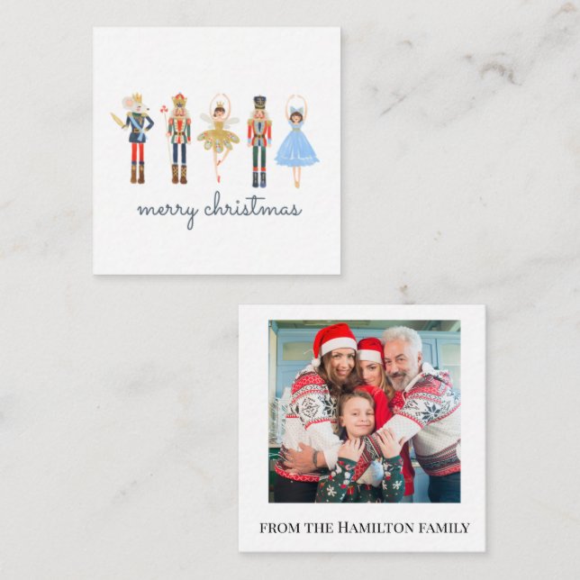 Frohe Weihnachts-Nutcacker-Foto Mitteilungskarte (Vorne/Hinten)