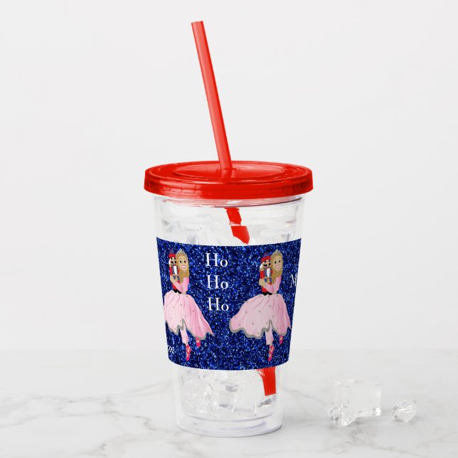 Frohe Weihnachts Nutcracker Ballerina Acryltrinkbecher (Vorderseite Ice)