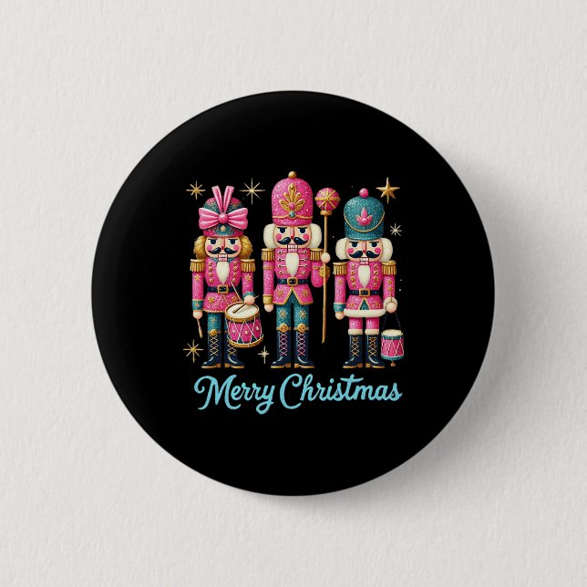 Frohe Weihnachts Nutcracker Freunde Familie Matchi Button (Vorderseite)