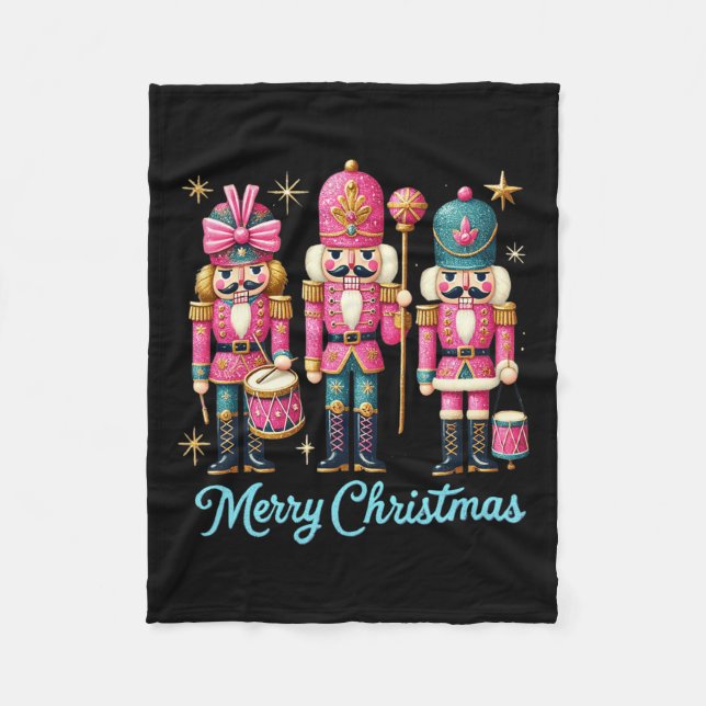 Frohe Weihnachts Nutcracker Freunde Familie Matchi Fleecedecke (Vorderseite)