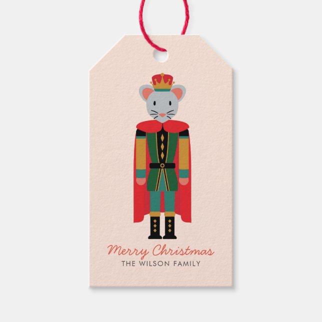 Frohe Weihnachts Nutcracker Maus Geschenkanhänger (Vorderseite)