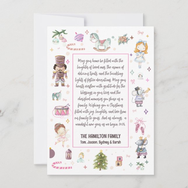 Frohe Weihnachts Nutcracker Rahmen Foto Feiertagskarte (Vorderseite)