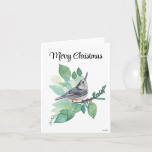 Frohe Weihnachts Nuthatch Bird Urlaubskarte Karte