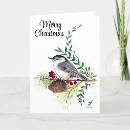 Frohe Weihnachts Nuthatch Bird Urlaubskarte Karte