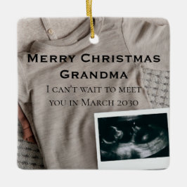Frohe Weihnachts Oma Boy Pregnancy Ankündigung Keramikornament
