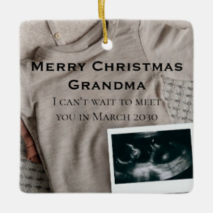 Frohe Weihnachts Oma Boy Pregnancy Ankündigung Keramikornament