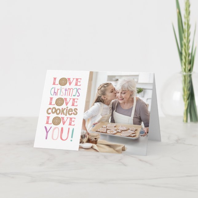 Frohe Weihnachts-Oma-Fotokarte Karte (Vorderseite)