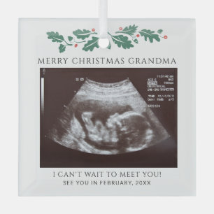 Frohe Weihnachts Oma Pregnancy Baby Reveal Ornament Aus Glas