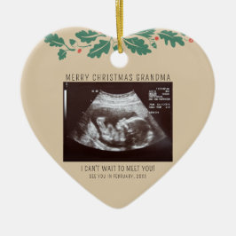 Frohe Weihnachts-Oma-Schwangerschaft Ankündigung Keramik Ornament