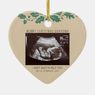 Frohe Weihnachts-Oma-Schwangerschaft Ankündigung Keramik Ornament