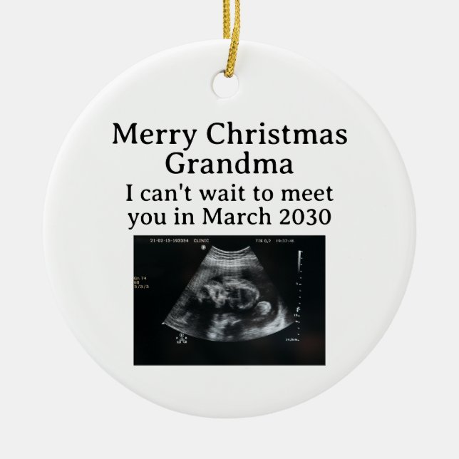 Frohe Weihnachts Oma Ultrasound Schwangerschaft Keramik Ornament (Vorne)