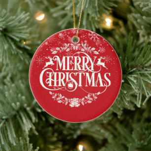 Frohe Weihnachts Onkel Definition Snowflakes Scrip Keramik Ornament